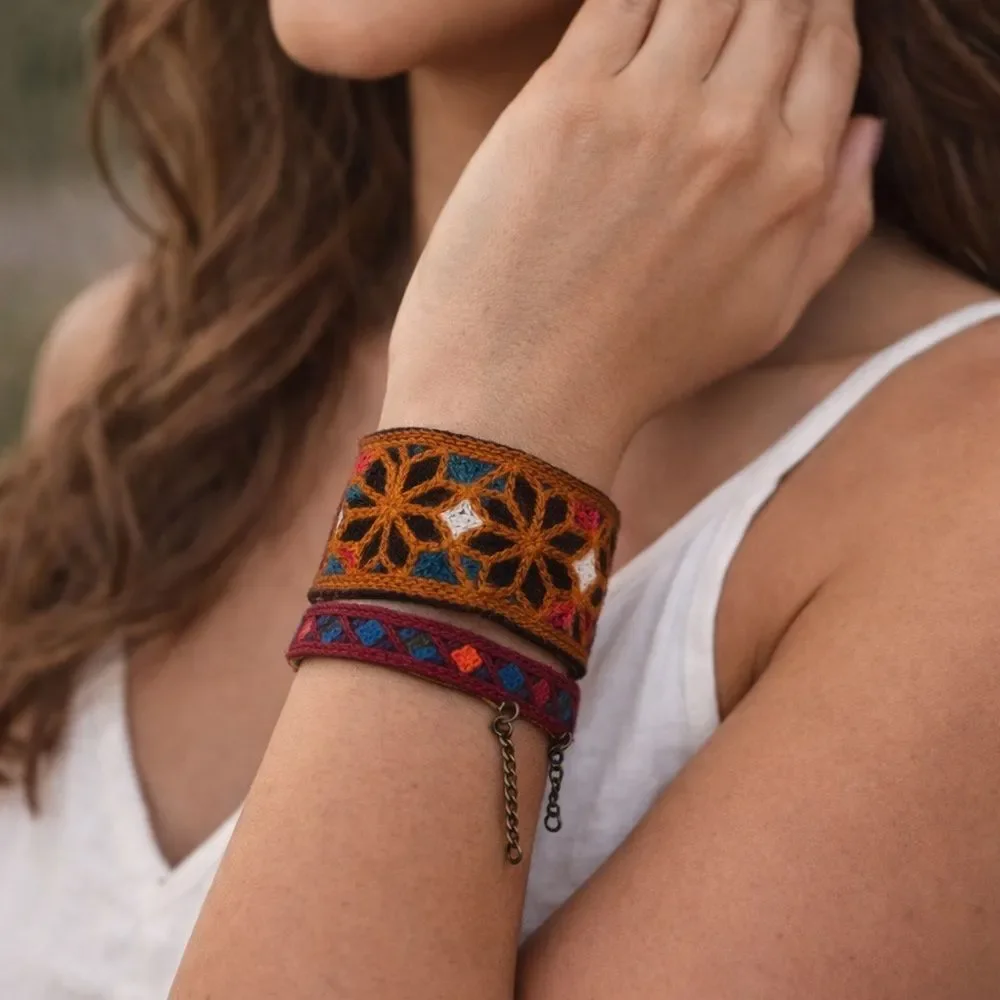 Bohemian Multicolor Embroidered handmade Bracelet